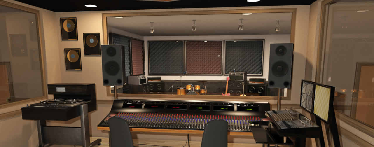 Acoustic room with corner bass foam panels